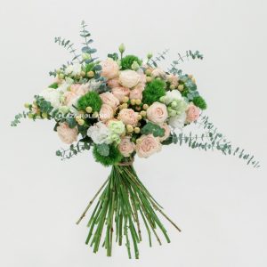 Peach, pink and white flower bouquet