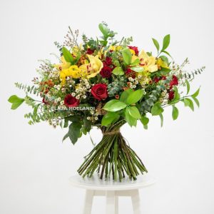 Red, yellow and green flower bouquet