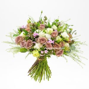 Grey, white and green flower bouquet