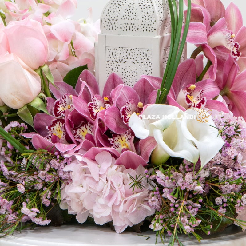 Close up of eid flower arrangement