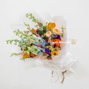 Multi coloured bouquet of flowers