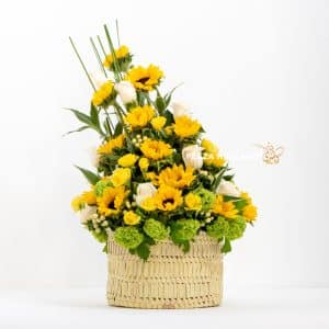 Sunflower arrangement in a basket