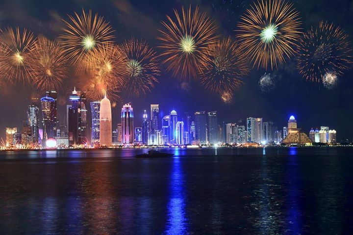 fireworks over qatar