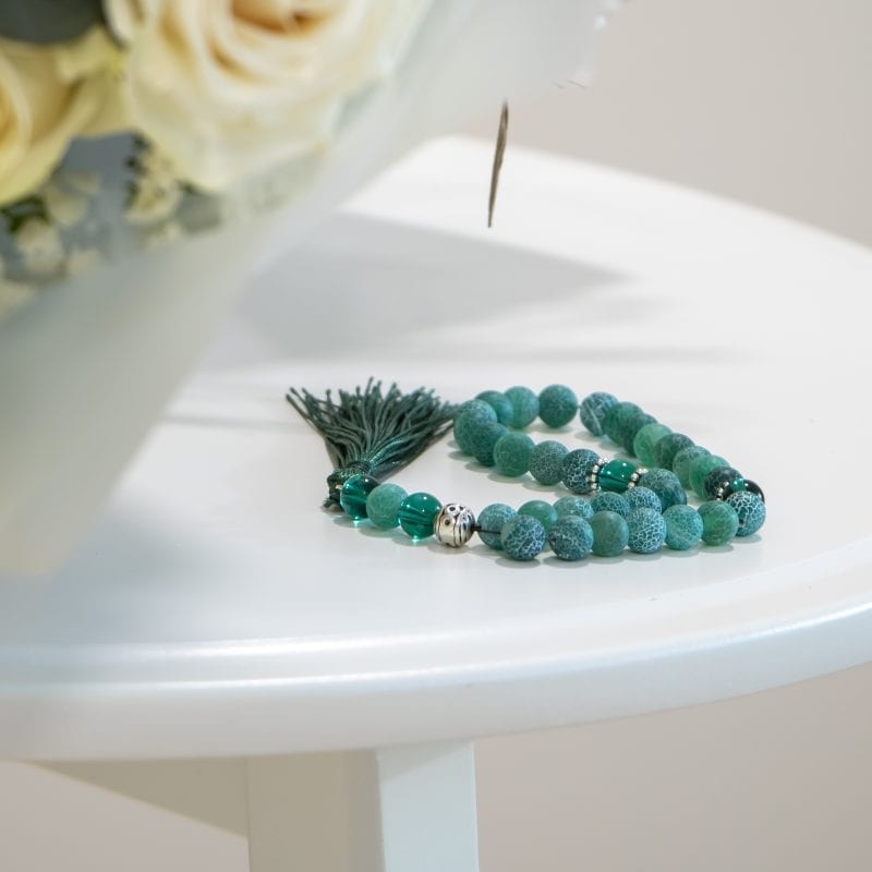 close up of prayer beads