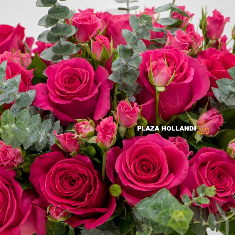 pink roses flower arrangement close up