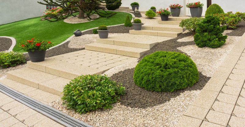 landscape design garden with shrubs