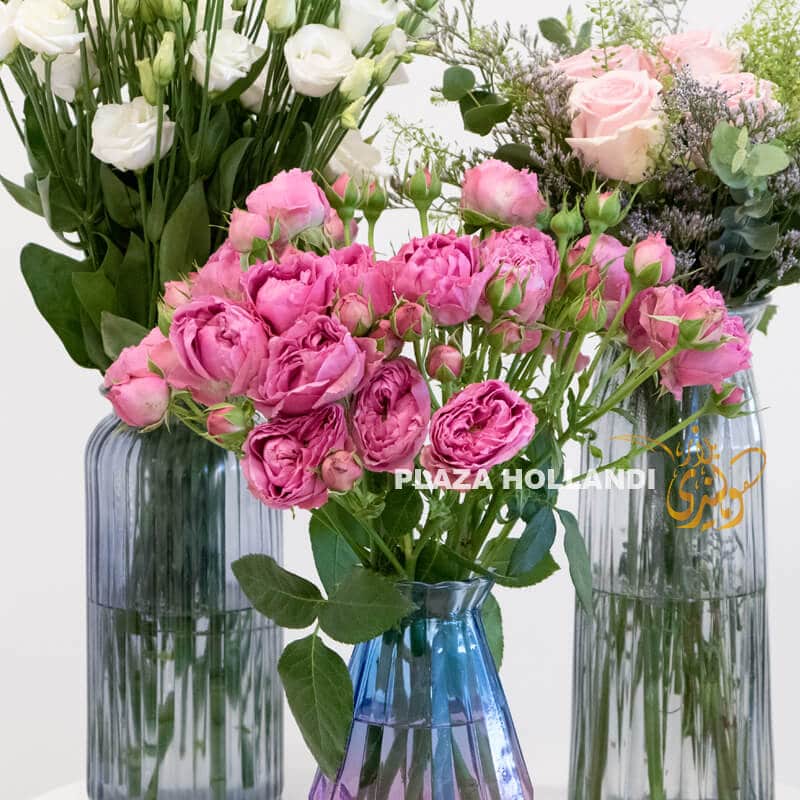 Close up of flower vases