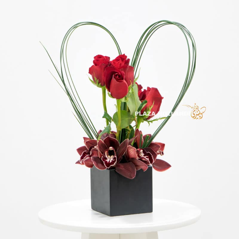 Heart-shaped flower arrangement