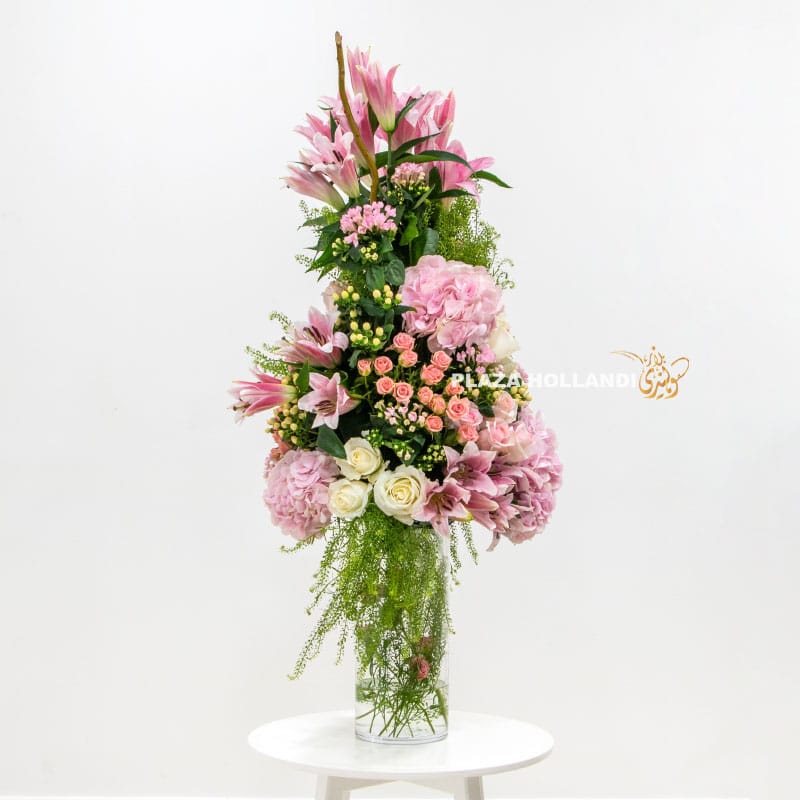 Large pink flower arrangement