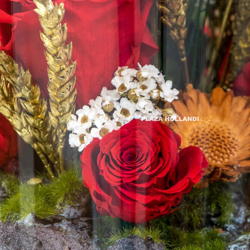 Red rose preserved flower arrangement
