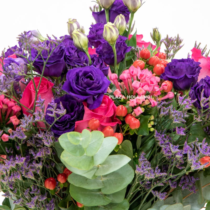 Purple flower bouquet in a vase