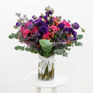 Purple flower bouquet in a vase