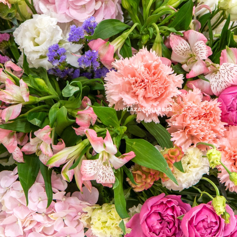 close up of of pink flower arrangement