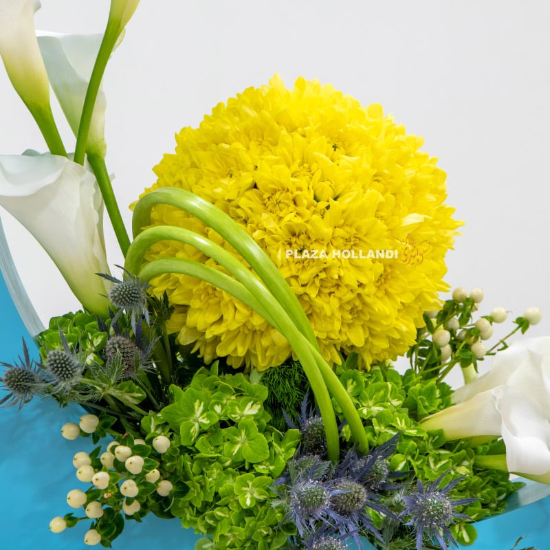 Yellow flowers in a ball