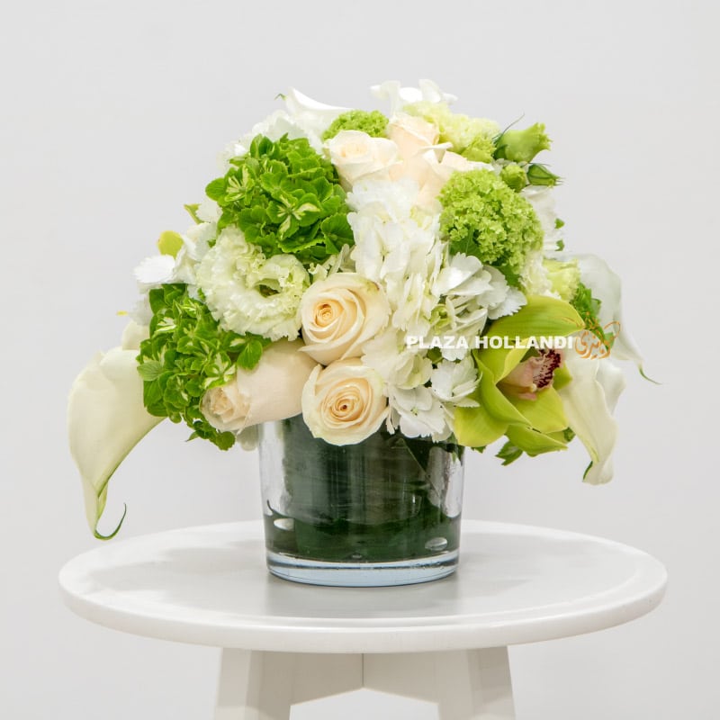 White and green flower arrangement