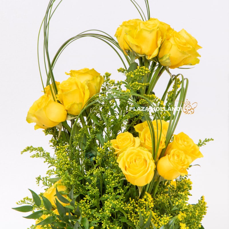 yellow rose flower arrangement