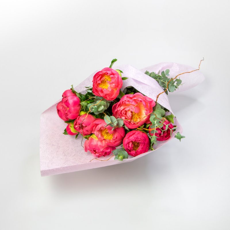 Dark Pink Peony Flowers Bouquet