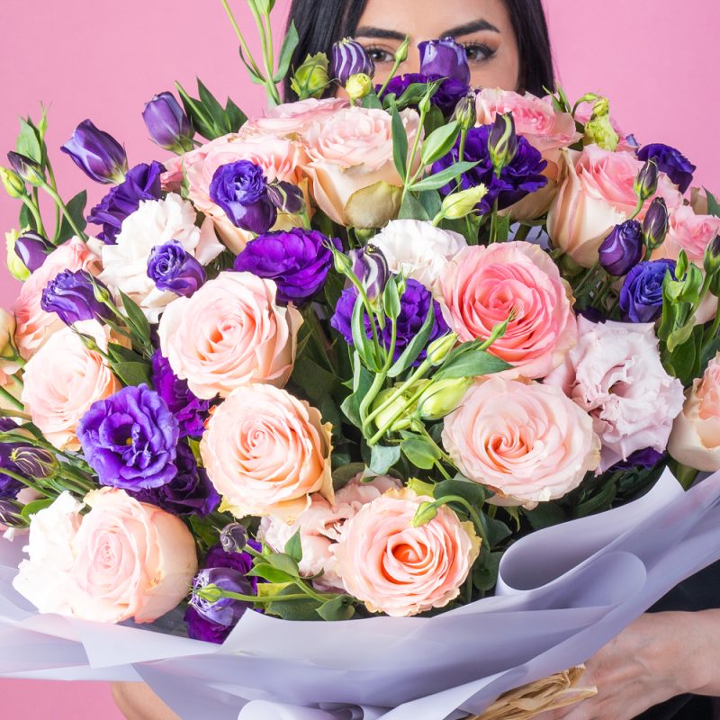 Rose Eustoma Enchanted Petal Delight Bouquet