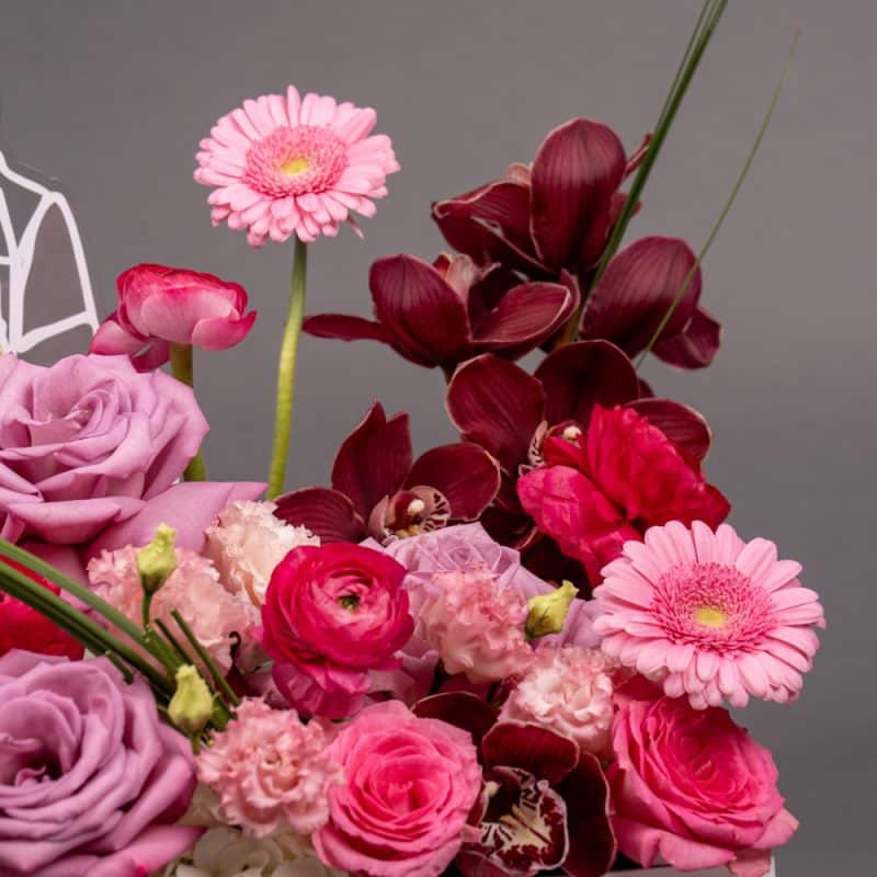 Radiant Garden Bouquet – Gerbera, Pink Roses & Ranunculus Floral Joy
