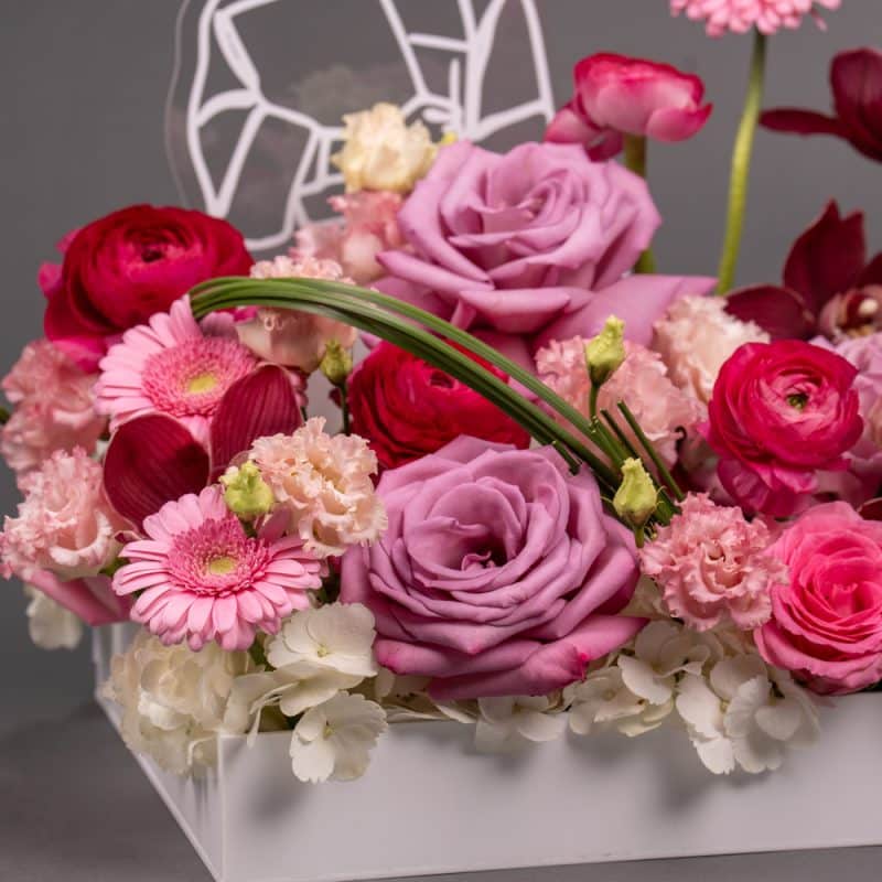 Radiant Garden Bouquet – Gerbera, Pink Roses & Ranunculus Floral Joy