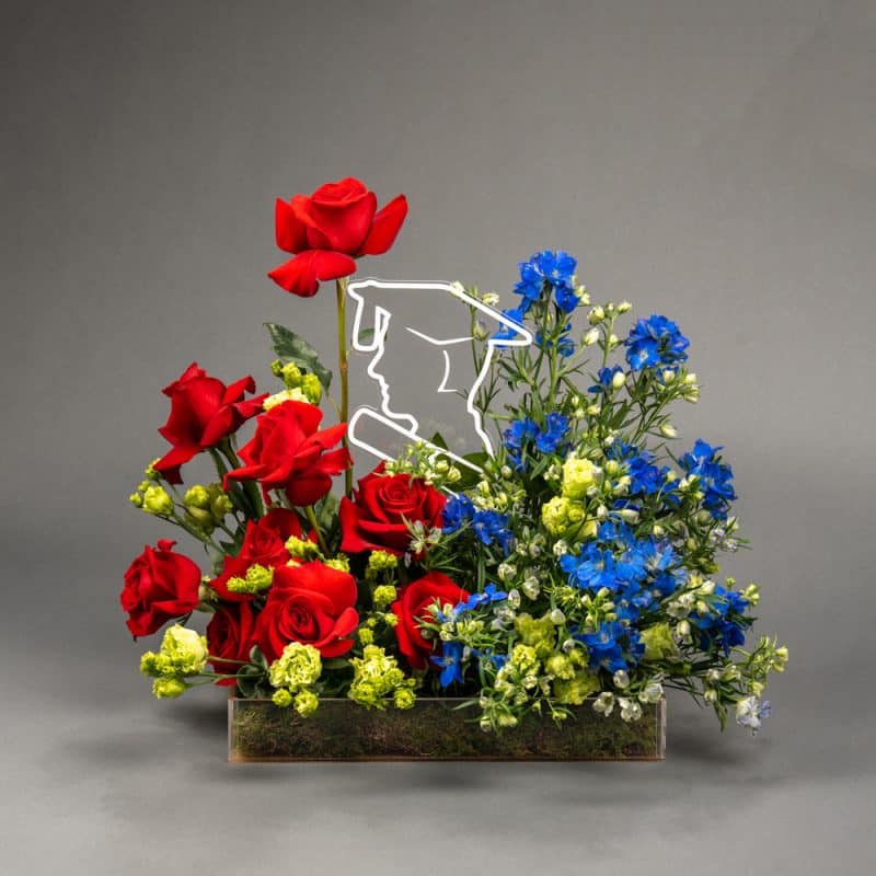 Elegant Embrace – Red Rose & Eustoma