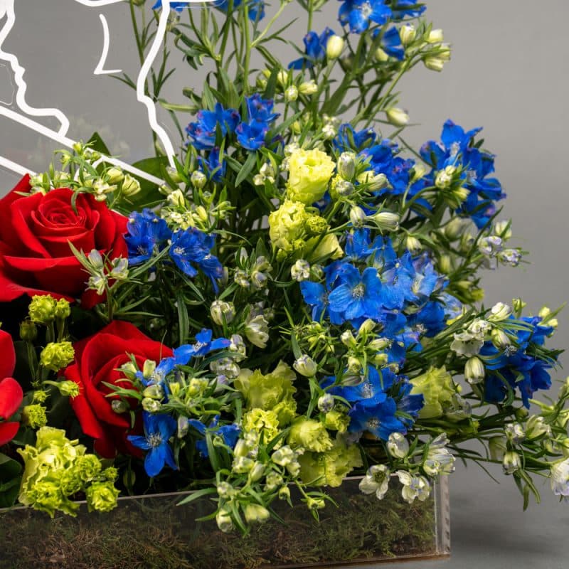 Elegant Embrace – Red Rose & Eustoma