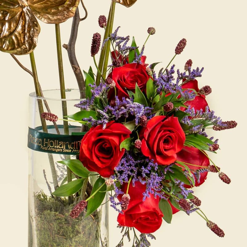 Fresh Anthurium with Roses Bouquet