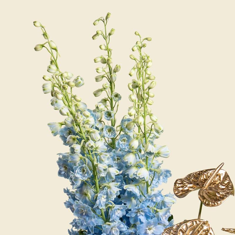 Delphinium and Eucalyptus Elegant Mixed Floral Arrangement