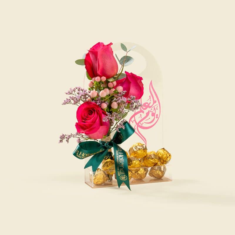 Dark Pink Roses with Chocolates