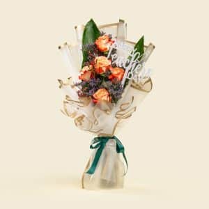 Peach Roses Bouquet