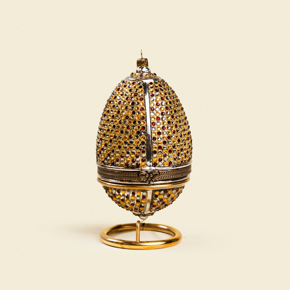 1 Mouse Hinged Fabergé-Style Egg – Handcrafted Luxury Ornament