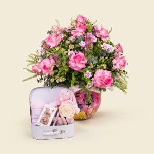 Baby Girl Keepsake Case with Roses & Personalized Essentials Doha Qatar